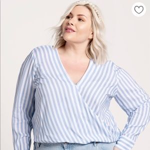 NET ELOQUII Faux Wrap Top